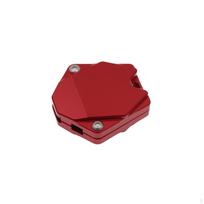 Motorcycle Key Shell Aluminum Alloy Octagonal Machined Finish Motorbike Keychain Case raudona