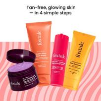 Foxtale Pilnas Švytėjimo Rinkinys | Veido prausiklis su Vitaminu C + 10% Vit C Serumas + Švytėjimo Kaukė + SPF 50 Kremas nuo Saulės | Pašalina įdegį, skaistina, drėkina & saugo orange