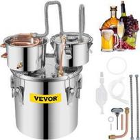 VEVOR Distiliavimo aparatas 5 gal. 21 l nerūdijančio plieno vandens distiliatorius su variniu vamzdeliu ir cirkuliaciniu siurbliu namų alaus darymo rinkinys Įmontuotas termometras „pasidaryk pats“ viskiui