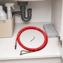 Drain Cleaning Cable with Chain Head | HeavyDuty, Metal, Drill Powered auger, for Kitchen Sink 9M red