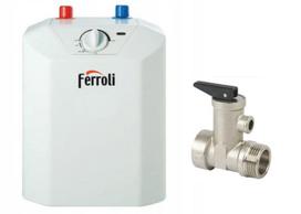 „Ferroli NOVO 10L-U“ elektrinis vandens šildytuvas, 10 l (8 l), slėginis, talpinis, montuojamas po kriaukle