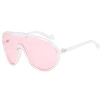 Vintage Luxury Designer Oversized Pilot Sunglasses Windproof Big Frame Trendy Shades For Women Men white