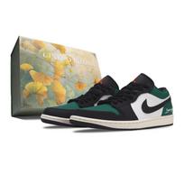 Jordan Air Jordan 1 Pine Mist Green Shadow Abrasion Resistant Low top Vintage Basketball Shoes Unisex Pine Green 553558-081(Team73-S-BOX) 44 black