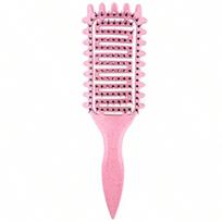 Portable Curly Hair Styling Brush, Detangling & Volumizing Comb for All Hair Types Green blue