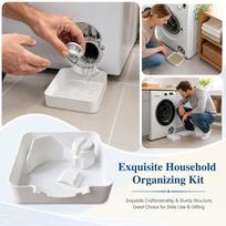 Washing Machine Tray Set of 4 - Under Washer Catch Pan for Leak Collection and Floor One Size gray