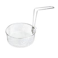 Easy to Clean Fry Basket Stainless Steel Frying Basket, with Handle, Heat Resistant Mesh Strainer, Durable Food Grade Tool Multi Use Deep Fryer Tool, white