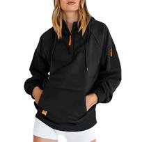 Women's Zip-Up Hoodie with Pockets, Casual Long Sleeve Sweatshirt with Drawstring Hood L mėlyna