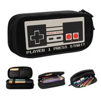 Custom Korean Retro Vintage Gaming Controller Pencil Case for Boys Gilrs Video Game Gamer Large Capacity Pen Bag Box Stationery 21x10.5x5cm beige