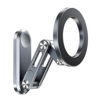 Dual Sided Magnetic Phone Holder MagSafe Gym Workout Golf Cart Phone Mount 360 Rotatable Aluminum Stand for iPhone 17-12 Samsung Magnetic Stand gray