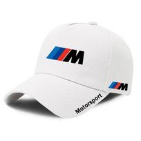 B-BMW Atsitiktinė beisbolo kepuraitė Reguliuojama lauko kepurė nuo saulės Spausdintas logotipas BMW M Sports M3 M4 M5 E39 E46 E60 E90 F20 F30 X1 X3 X5 X6 X7 white
