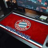 Custom Name Bayern Munich FC Mouse Pad Large Gaming Table Cushion Non-slip Laptop Tablet Big Mousepad XXL Mat Mini PC Playmat With Lock edge_XIA 30cmx60cm(11.8x23.6inch) red