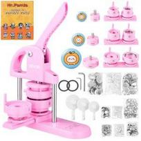 VEVOR Button Maker, 1/1.25/2.28 inch(25/32/58mm) 3-IN-1 Pin Maker, 300pcs Button Parts, Button Maker Machine with Panda Magic Book