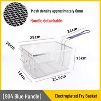 Stainless Steel Long Handle Fry Basket & Mesh Sieve for Electric Fryers white