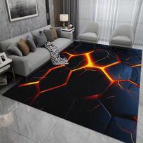 Svetainės kilimas Geometrinis Technologinis Neono Šešiakampis Kilimas, Žalias Plaunamas Kilimas, Neslystantys Kilimai Miegamajam Valgomajam 50x80cm gray