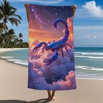 Scorpion Animal Ultra-Soft Microfiber Towel Lightweight Quick Drying, Highly Absorbent Stylish Design Perfect for Beach Bathroom W30*H60(CM) brown
