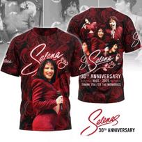 Selena 30th Anniversary 1995-2026 Thank You For The Memories 3D T-Shirt M gray