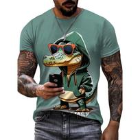 Men's 3D Printed Frog Pattern T-Shirt with Big Eyes Street Fashion Casual Short Sleeve Comfortable Versatile Outdoor T-Shirt Men S gray