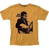 Bob Dylan Silhouette Men’s T-Shirt | Classic Rock & Roll Music Band Tee – Gold XL black