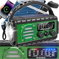 Nešiojama saulės energijos radijo stotelė su rankenėle, žibintuvėlis, Powerbank 20000mAh baterija