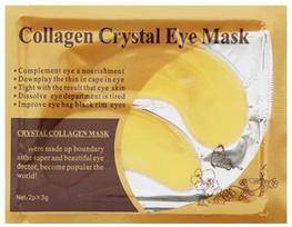 Collagen Crystal Eye Mask, 24K Gold Under Eye Patches for Dark Circles, Puffiness and Fine Lines, Hydrating Anti-Aging Treatment, 2 Pack yellow