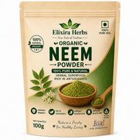 ELIXIRA HERBS Organic Neem Powder 100g | 100% Pure & Natural Neem Leaf Powder | Rich in Antioxidants | Herbal Superfood | Premium Quality | No Ad