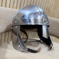 Handmade Henning Steel Spangenhelm – Medieval Viking Helmet, Wearable Steel Armor for LARP, Reenactment & Cosplay black