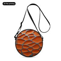 Honeycomb Print Round Shoulder Bag Casual Messenger Bag Daily Adjustable Strap Crossbody Bag for Woman Best Gifts 2D Flat beige