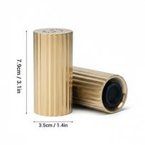 2PCS Seasoning Bottle Stainless Steel Salt Shaker Seasoning Dispenser Jar for Sugar Home Kitchen Gold beige