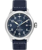 TIMEX Waterbury vyriškas laikrodis, automatinis mechanizmas, atsparus vandeniui 10 ATM, nerūdijantis plienas, mėlynas ciferblatas, 41 mm, TW2Y38800 mėlyna