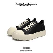 Big head Mickey upturned head Derby shoes men's new platform heightening black velvet commuter daily casual board shoes Female size 36
