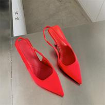 Moteriški 9 cm aukštakulniai Vestuvinės Nuotakos Šlepetės Moteriškos Slingback Persikinės Mulės Violetinės Žalios Oranžinės Kulniukai Prabangios Šlepetės Šilkiniai Batai 33 violetinė