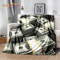 3D dolerio euro svaro pinigai turtingi animacinių filmų minkšta pliušinė antklodė, flanelinė antklodė, skirta svetainės miegamojo lovai sofai 75x90cm black