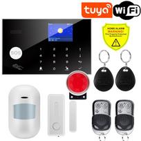 Wifi GSM Išmani namų signalizacijos sistemos rinkiniai Tuya 433MHz Belaidė saugos namų signalizacija Išmanaus gyvenimo programėlės valdymas PIR judesio jutiklis EU Plug black