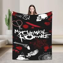My Chemical Romance Grupės Antklodė Koralinis Vilnos Pliušas Roko Muzika Super Minkštos Miegamojo, Sofos, Lovos Antklodės Antklodė 200x150cm 80x60in black