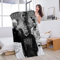 Hip Hop Z-XXXTentacion Microfiber Blanket Quick Drying Beach Towels Oversized Printing Super Absorbent Pool Towel Blanket Cotton 30x30cm black