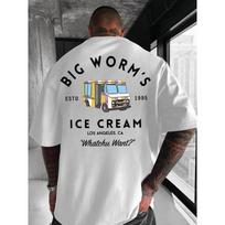 [Iki 45% nuolaida] Big Worm's Ledų Unisex Medvilninis Marškinėlis, Retro Sunkvežimio Grafika XL