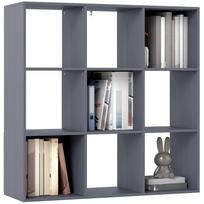 Nine-Cube Storage Shelf - Grey 91 x 29.5 x 91 cm