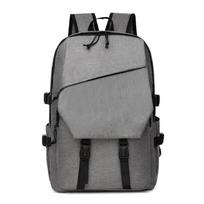 Schoolbag Backpack Trend Backpack Simple College Student School Bag Stylish Large Capacity Business Commuter Computer Bag Casual Simple 28*13*44 black
