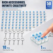 30 vnt. Klaviatūros Clicker Fidget rinkinys 3D spausdinti mechaniniai jungikliai 10 raktų pakabukų Puikiai tinka dovanai, vakarėlio dovanėlėms, lauktuvėms A40 white