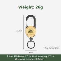 Outdoor Camping Tactical Easy Pull Buckle Retractable Buckle Wire Rope Multifunction chaki