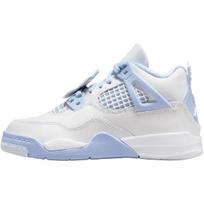 Air Jordan 4 Retro PreSchool 'Forget Me Not' (Unisex) White / Blue Tint / Oil Green / Aluminum Kids' Basketball Shoes IB8962 100 31.0 white