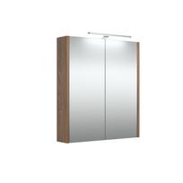 RB spintelė su veidrodžiu, LED šviestuvas, 60cm, varinis ąžuolas