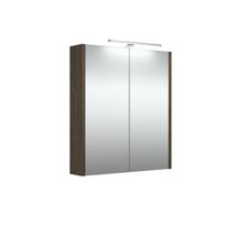 RB spintelė su veidrodžiu, LED šviestuvas, 60cm, rudas ąžuolas