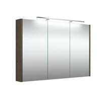 RB spintelė su veidrodžiu, LED šviestuvas, 100cm, rudas ąžuolas