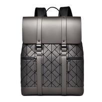 Plaid Backpack Men's Fashion Trendy Large Capacity Travel Backpack Student Computer School Bag gray
