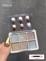 6-Color Solid Magic Mirror Powder & Super Bright Eyeshadow Palette - Glitter, Mermaid, Fairy, Aurora Shades gray
