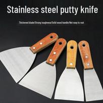 Nerūdijančio plieno rūdijimui atsparus sustorintas glaistymo peilis grandiklis valymui ir dekoravimui 2-inch Wooden Handle Putty Knife brown