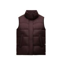 Anta Casual Stand Collar Solid Color Simple Warm Loose Down Vest Women vest 162547922-4 S black