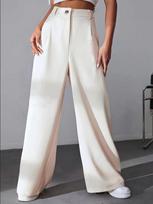 2025 New Women's Solid Color Fashion Trousers: Straight-Leg Suit & Casual Pants XL gray