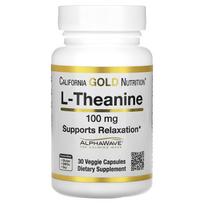 California Gold Nutrition, L-Theanine, with AlphaWave, 100 mg, 30 Veggie Capsules